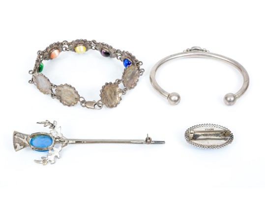 Sterling Silver Assorted Lot Of Fun Colorful Synthetic Cat's Eye Jewelry Pieces