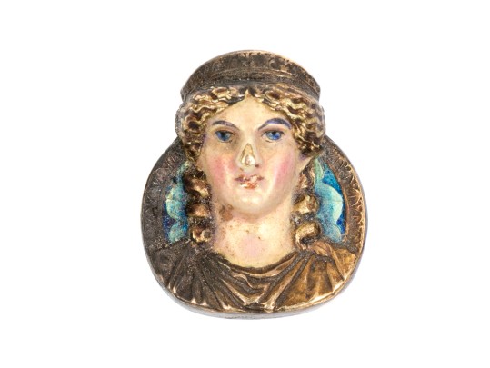 14k Yellow Gold Exceptional Antique Gods & Goddesses 1908 Mardi Gras Comus Brooch