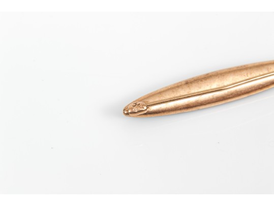 14k Yellow Gold Handsome Vintage Black Enamel And Seed Pearl Bar Pin