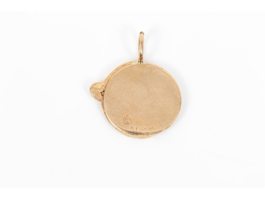 14k Yellow Gold Handsome Santa Claus Charm