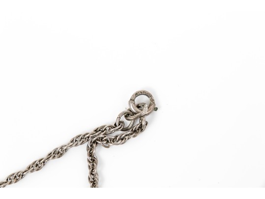 Sterling Silver Cable Chain Necklace With A Beautiful Moonstone Stacked Pendant