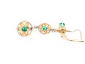 14k Yellow Gold Pretty Green Cz Drop Earrings