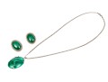 Pair Of Striking Sterling Malachite Jewelry Pieces, Assorted Motifs