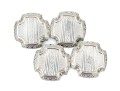 10k White Gold Elegant Vintage Patterned Notched Square Cufflinks, Loose Links Style