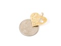 14k Yellow Gold Striking Diamond Cut And Sandblasted Finished Heart Charm