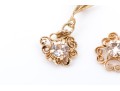 14k Yellow Gold Collection Of Filigree Framed Earrings, Including Cameo And Cz Set