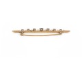 14k Gold Beautiful Vintage Sapphire And Seed Pearl Bar Pin, App. 0.50 TCW