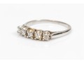 14k White Gold Classic Five Stone Diamond Band Ring, App. 0.18 TCW, Size 6.75