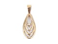 14k Yellow Gold Contemporary Open Graduated White Sapphire Set Pendant