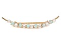 14k Yellow Gold Beautiful Vintage Seed Pearl And Opal Half Moon Brooch