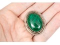 Pair Of Striking Sterling Malachite Jewelry Pieces, Assorted Motifs