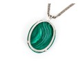 Pair Of Striking Sterling Malachite Jewelry Pieces, Assorted Motifs