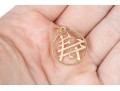 14k Yellow Gold Handsome Round Chinese Calligraphy Pendant
