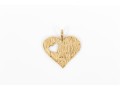 14k Yellow Gold Striking Diamond Cut And Sandblasted Finished Heart Charm