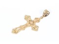 14k Yellow Gold Beautiful Large Filigree Cross