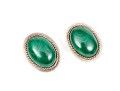 Pair Of Striking Sterling Malachite Jewelry Pieces, Assorted Motifs