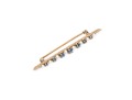 14k Gold Beautiful Vintage Sapphire And Seed Pearl Bar Pin, App. 0.50 TCW