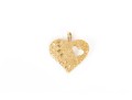 14k Yellow Gold Striking Diamond Cut And Sandblasted Finished Heart Charm