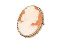10k Yellow Gold Vintage Twisted Framed Cameo Pin/pendant