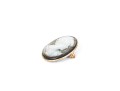 14k Yellow Gold Pretty Black Mother-of-pearl Simply Framed Cameo Brooch/pendant