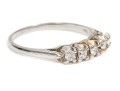 14k White Gold Classic Five Stone Diamond Band Ring, App. 0.18 TCW, Size 6.75