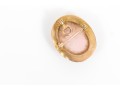 10k Yellow Gold Small Wide Framed Pink Cameo Brooch/pendant