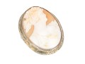 14k White Gold Chased Frame Cameo Brooch/pendant