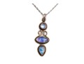 Sterling Silver Cable Chain Necklace With A Beautiful Moonstone Stacked Pendant