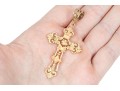 14k Yellow Gold Beautiful Large Filigree Cross