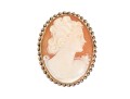 10k Yellow Gold Vintage Twisted Framed Cameo Pin/pendant