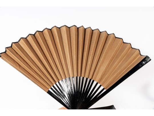 Chinese Tray & Hand-Painted Folding Fan