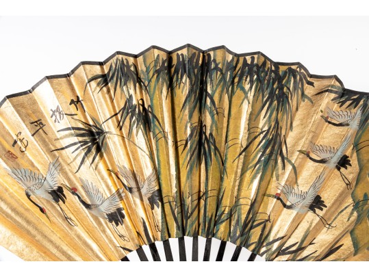 Chinese Tray & Hand-Painted Folding Fan