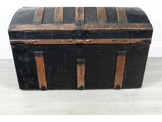 Antique 19th Century Saratoga Style Dome-Top Trunk