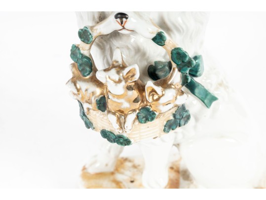 Antique German Porcelain Mantel Dog