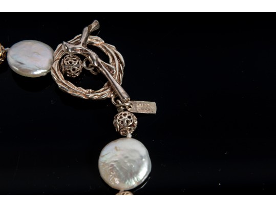 Coin Pearl Necklace, Bracelet, Earrings And Ring Set