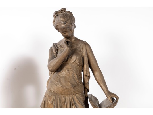 Pair Of Neoclassical Iron Women Figures