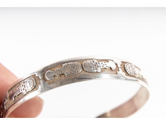 950 Silver Tribal Cuff Bangle