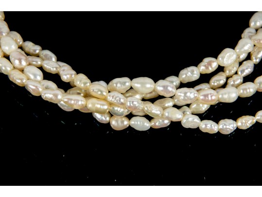 Multi-Threaded Miniature Cultured Pearl Necklace 