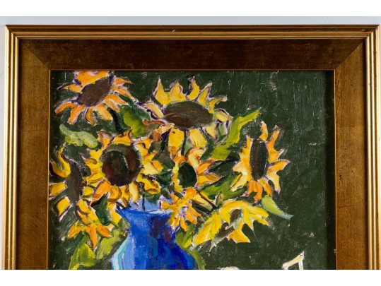 Hannah Cole Buie  (American, B. 1955) Sunflower Oil On Canvas Still Life