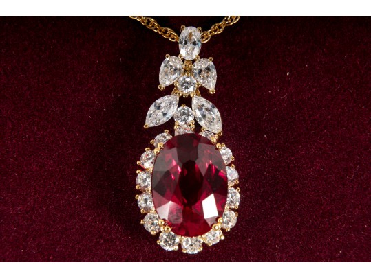Camrose & Kross Jacqueline Kennedy Line Simulated Ruby Necklace