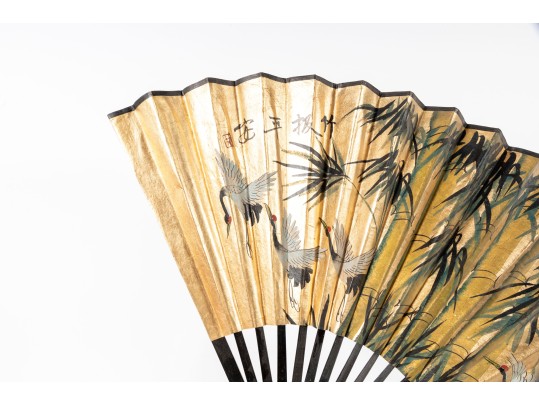 Chinese Tray & Hand-Painted Folding Fan
