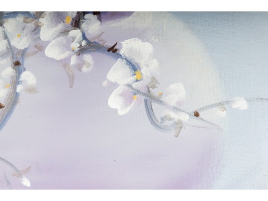 Asian Oil On Masonite Board Still-Life Painting