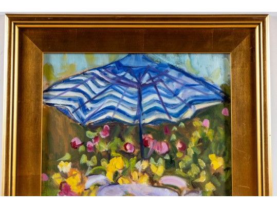 Hannah Cole Buie (American, B. 1955) Oil On Canvas Patio Scene