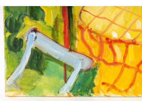 Hannah Cole Buie (American, B. 1955) Oil On Canvas Patio Scene