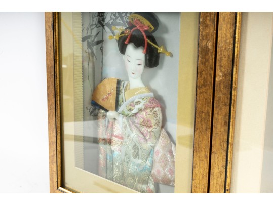 Vintage Porcelain Geisha Shadowbox Artworks