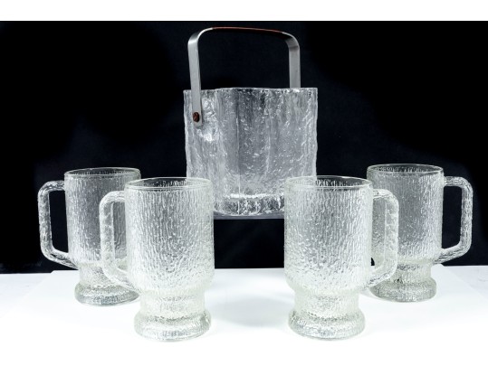 Indiana Glass Mugs & Hoya Japan Ice Bucket