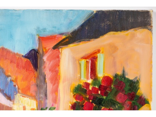 Hannah Cole Buie (American, B. 1955) Oil On Canvas Villa Landscape Painting