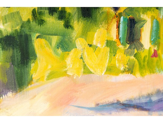 Hannah Cole Buie (American, B. 1955) Oil On Canvas Villa Landscape Painting