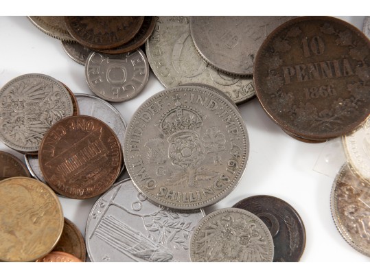 Assorted Foreign Coins And Tokens