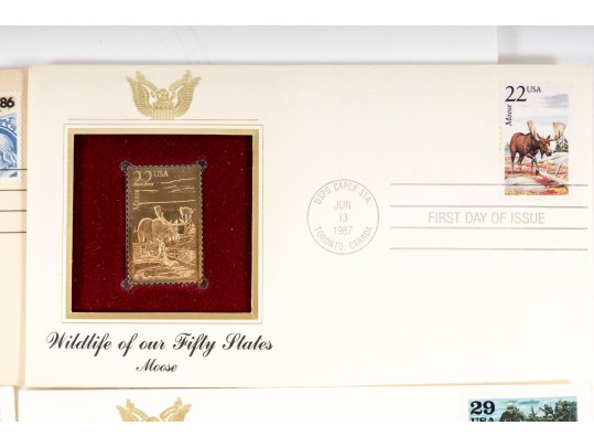 U.S. Postal Service Limited Edition 22K Gold Stamp Replica Envelopes 